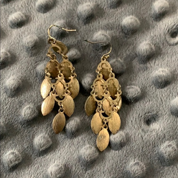 Francesca’s Turquoise and Gold Dangle Earrings - Picture 2 of 2